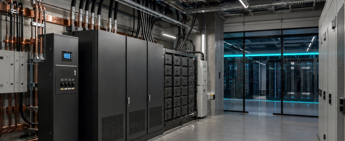 Data center UPS systems protecting high-density AI server infrastructure
