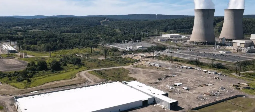 Data centre development beside major power infrastructure in Pennsylvania