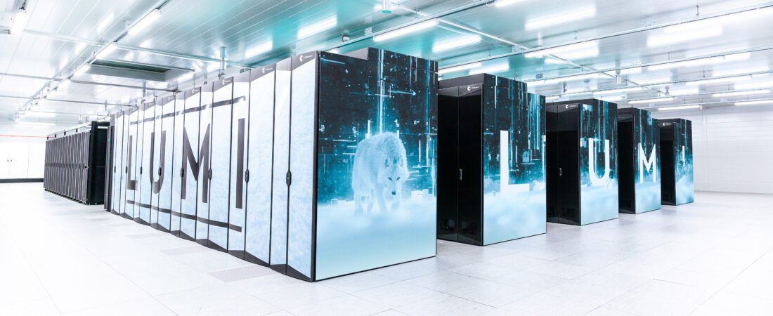 LUMI-AI supercomputer infrastructure using AMD Instinct GPUs at CSC’s data center in Kajaani, Finland