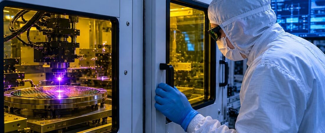 Photonics semiconductor manufacturing equipment producing optical components for AI data center networks