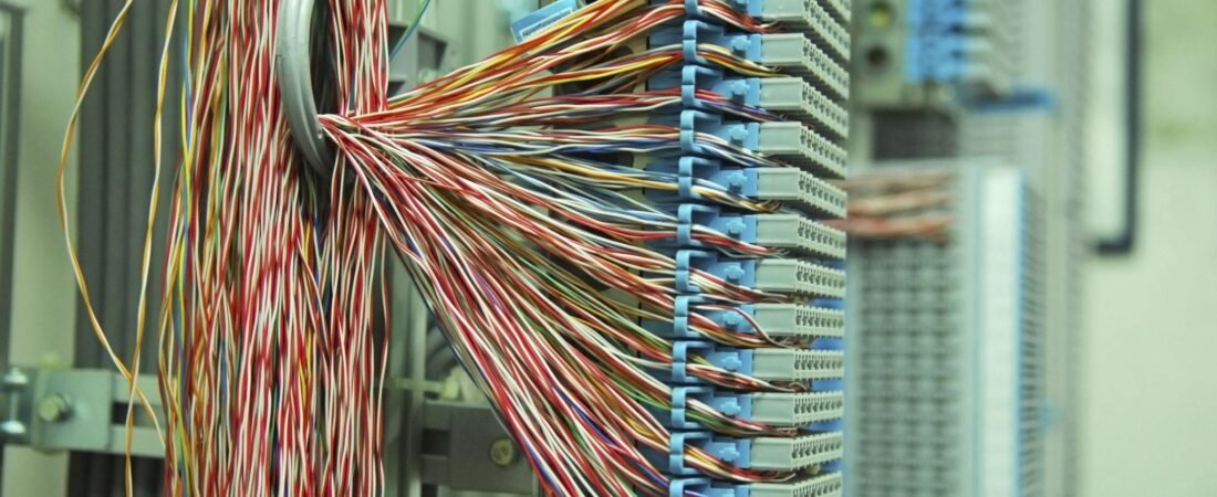 Network cables connecting AI inference infrastructure